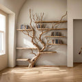 Tree Bookshelf Wall Mount Solid Wood Bookcase