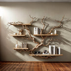 Tree Bookshelf Floating Shelves Driftwood Branch