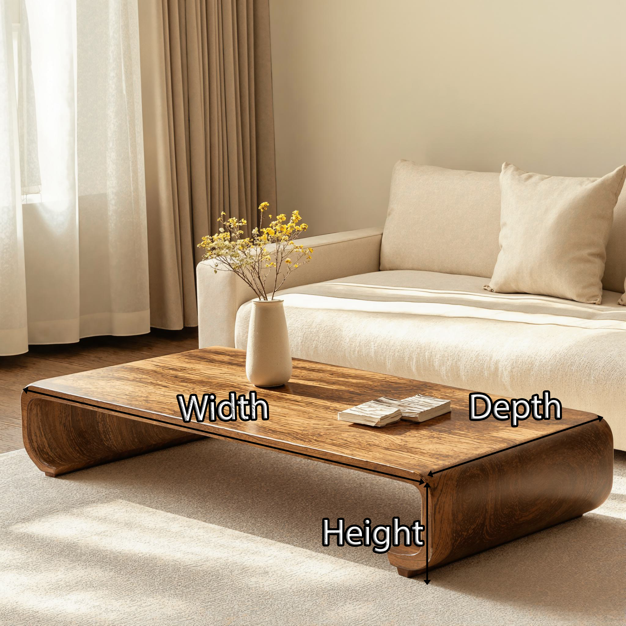 Minimalist Wood Coffee Table Sitting Room Modern Simplicity CTHCH014