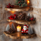 Floating Corner Shelf Xmas Walnut Floating Shelf Christmas Decor CFSHCH009
