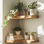 Farmhouse Live Edge Floating Corner Shelf Bedroom Decor CFSHCH006