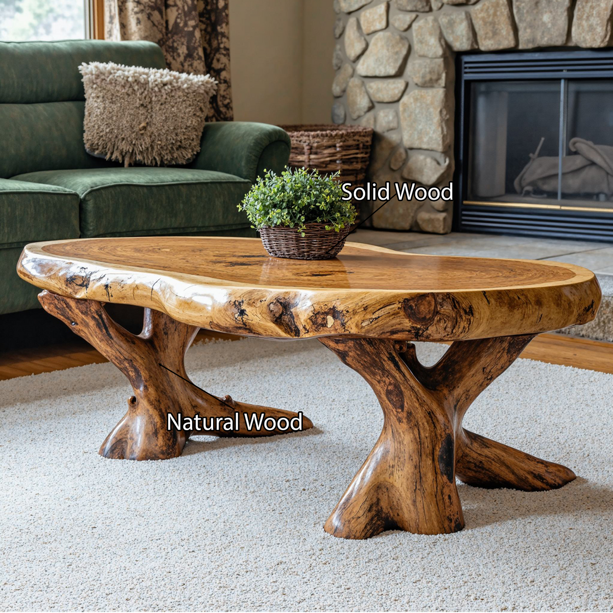 Wood Coffee Table For Living Room Home CTHCH012