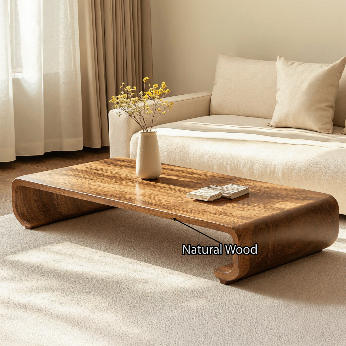 Minimalist Wood Coffee Table Sitting Room Modern Simplicity CTHCH014