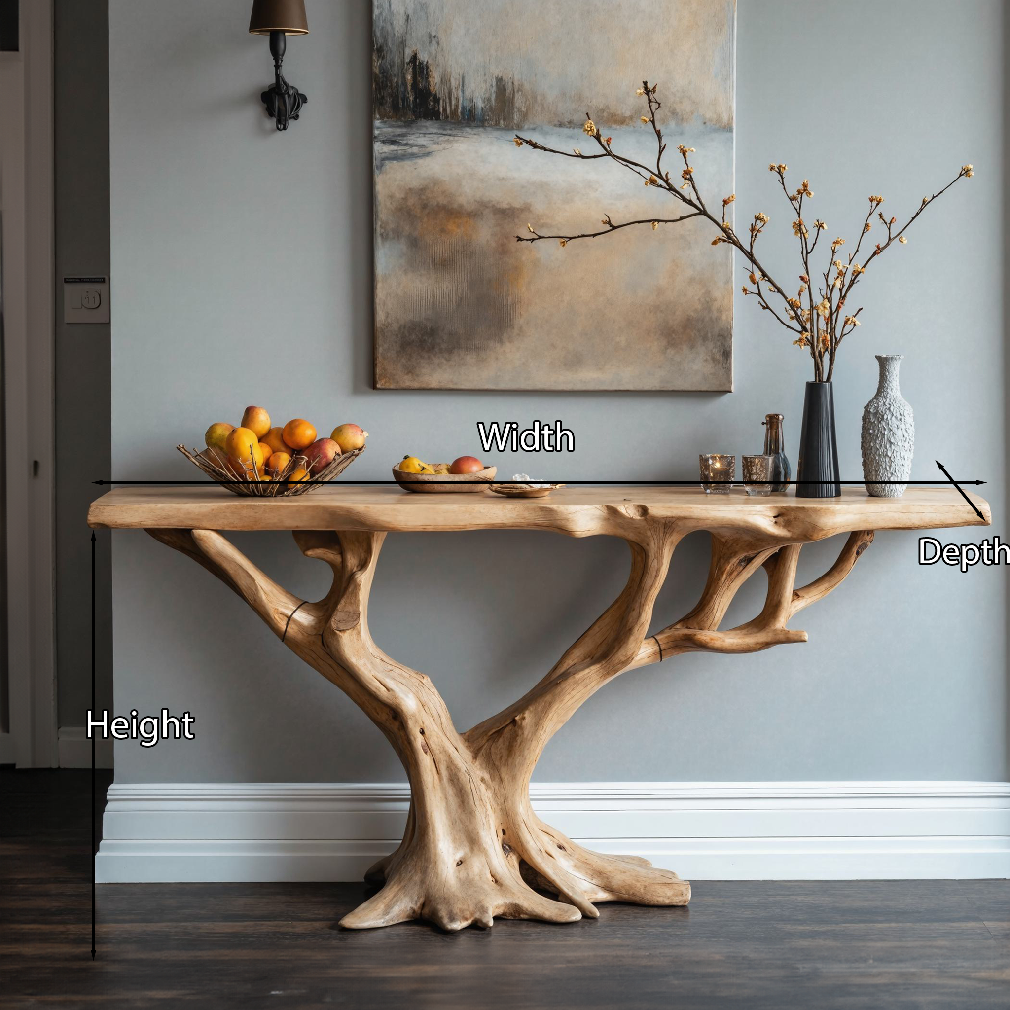 Live Edge Console Table Unique Handcraft CTHCH-010