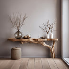 Rustic Wood Floating Side Table for Modern Spaces CTHCH-001