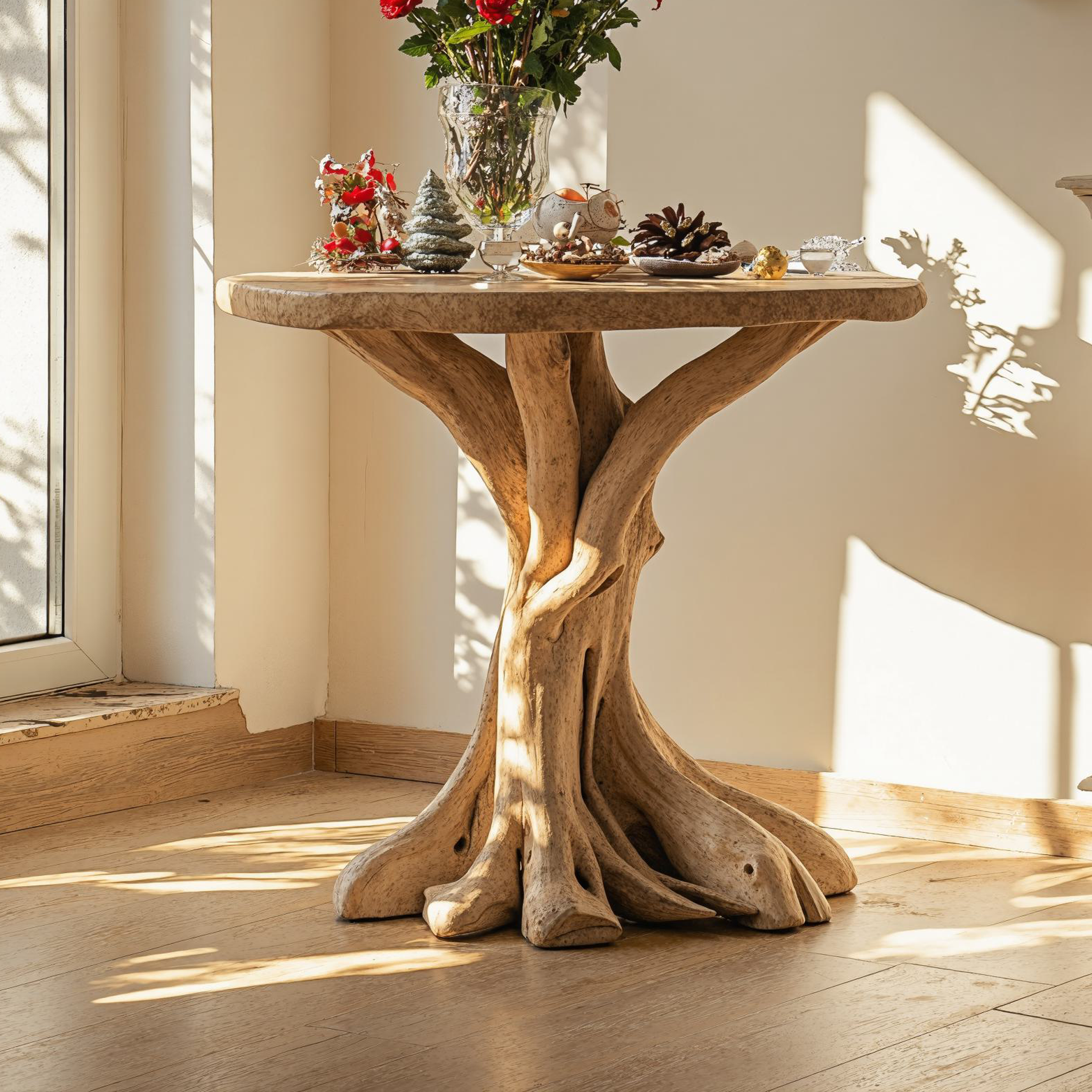 Reclaimed Wood End Table Living Edge Table Xmas Decor ETHCH002